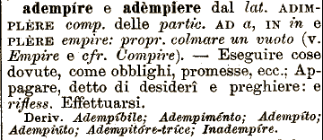 Adempiere, etimologia